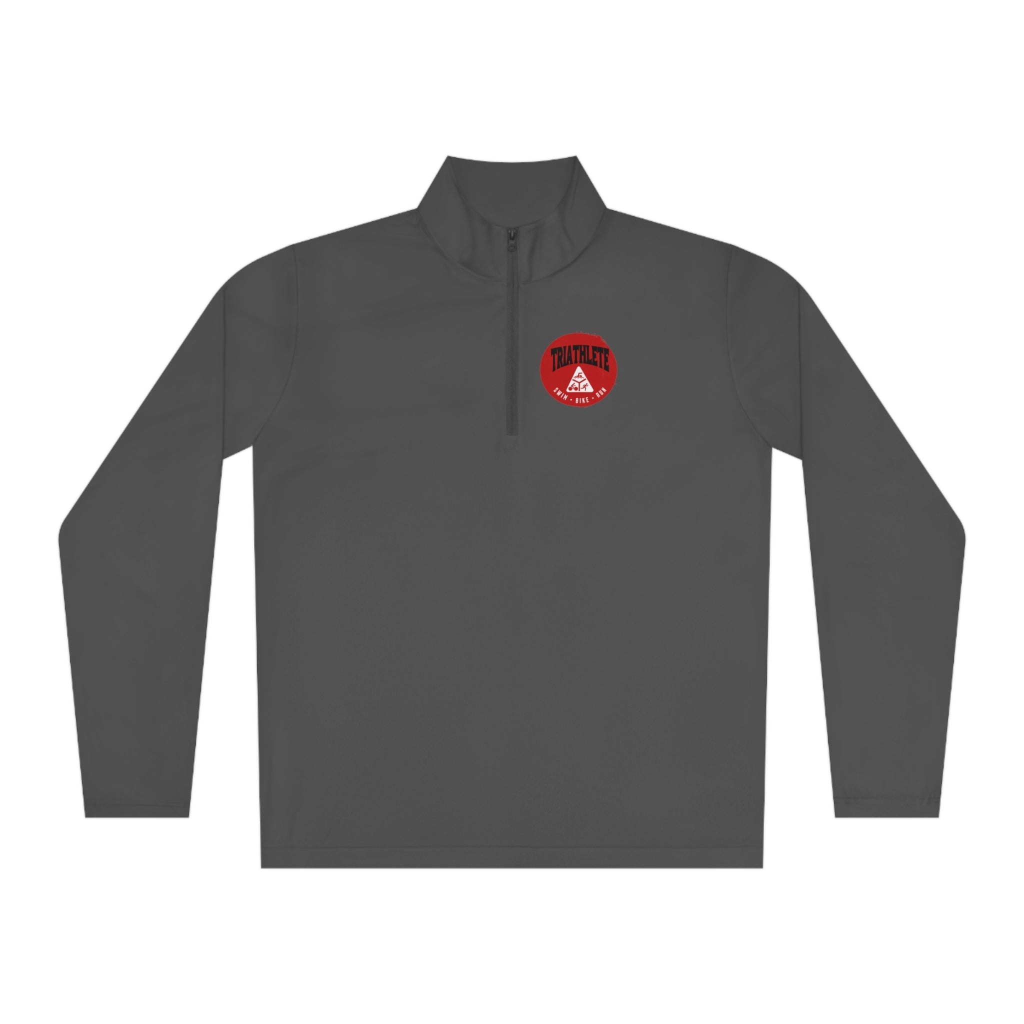 Triathlete Circle Logo - Swim, Bike, Run - Unisex Quarter-Zip Pullover - Forward Gear Athletics