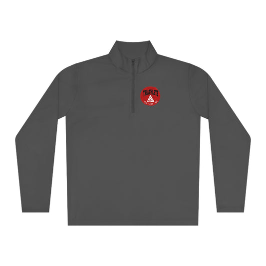 Triathlete Circle Logo - Swim, Bike, Run - Unisex Quarter-Zip Pullover - Forward Gear Athletics