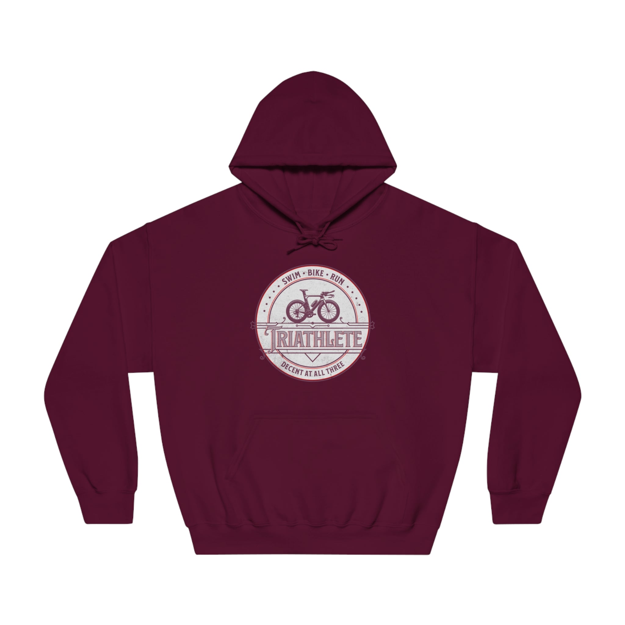 Triathlete - Decent at All Three - DryBlend® Hooded Sweatshirt - Forward Gear Athletics