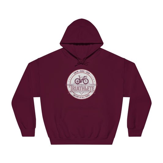 Triathlete - Decent at All Three - DryBlend® Hooded Sweatshirt - Forward Gear Athletics