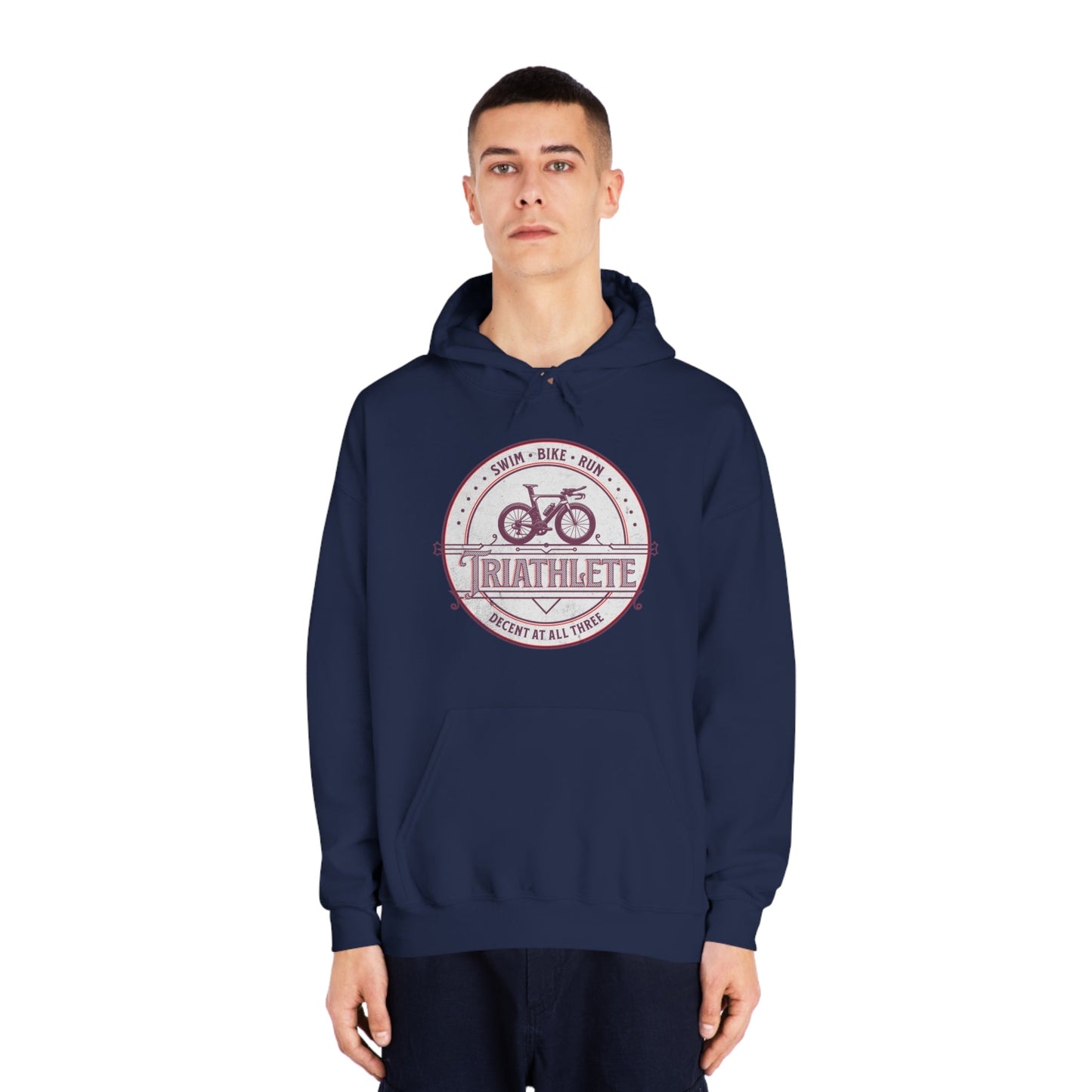 Triathlete - Decent at All Three - DryBlend® Hooded Sweatshirt - Forward Gear Athletics