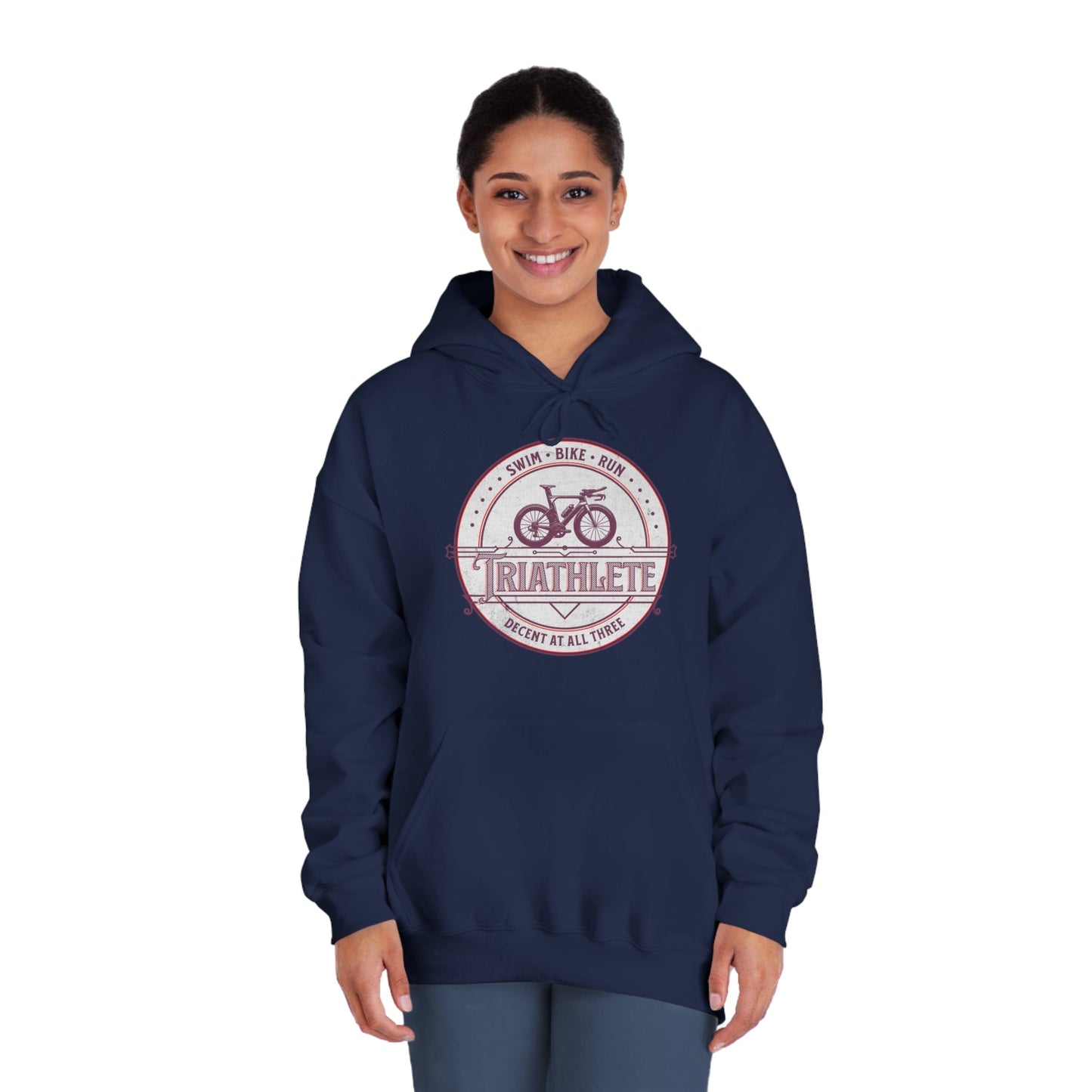 Triathlete - Decent at All Three - DryBlend® Hooded Sweatshirt - Forward Gear Athletics