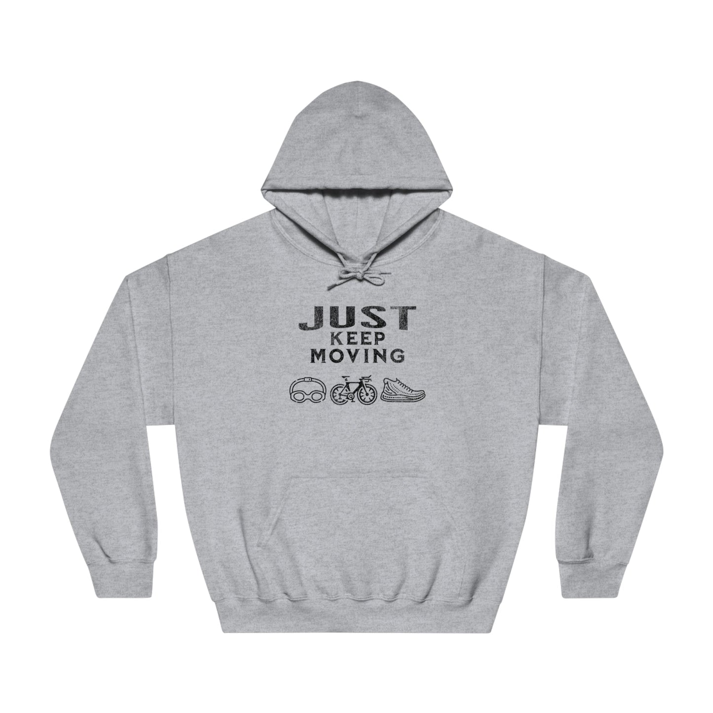 Triathlon - Just Keep Moving, All 3 Logos (Black print) Hoodie - Unisex - Forward Gear Athletics