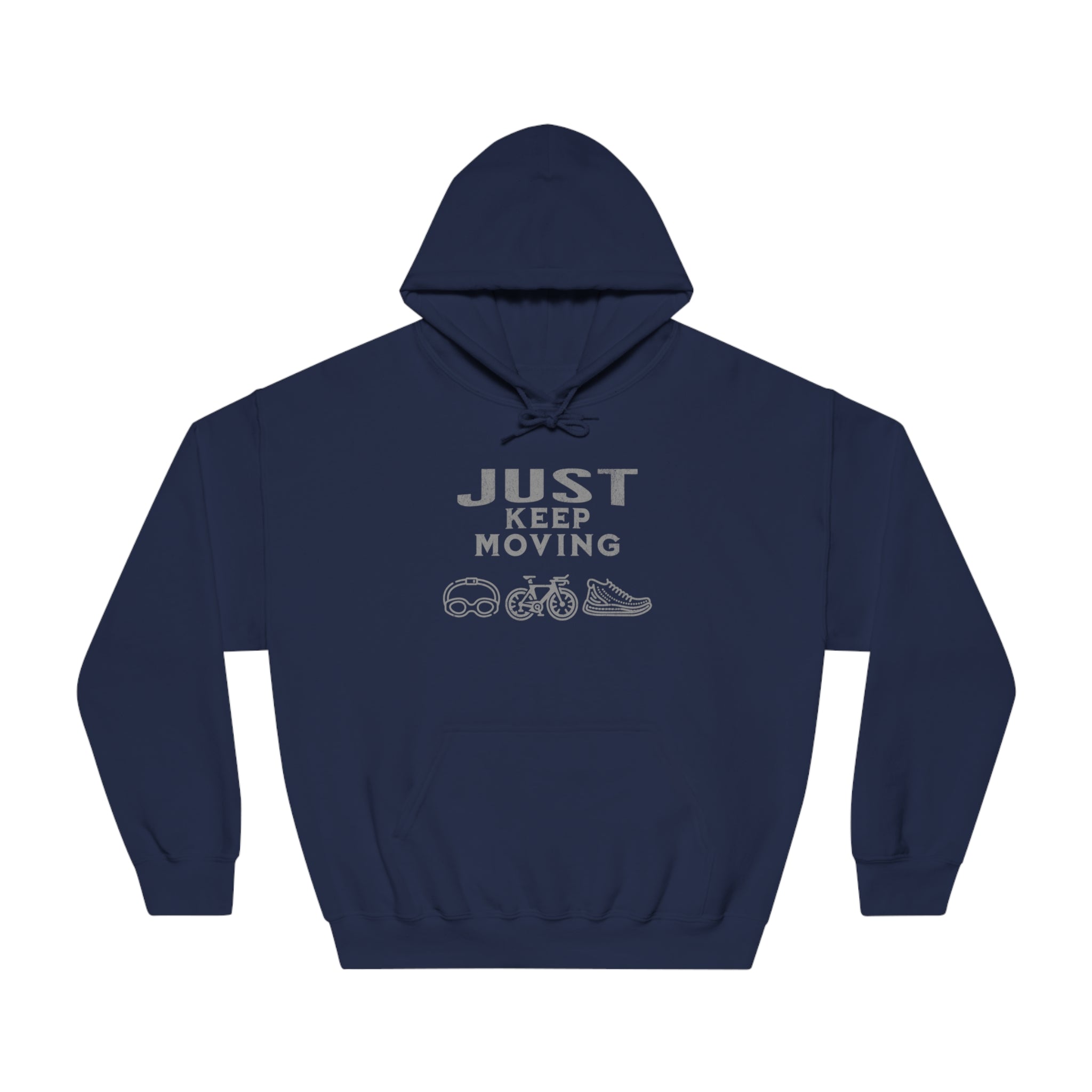 Triathlon - Just Keep Moving, All 3 Logos (Grey print) Hoodie - Unisex - Forward Gear Athletics