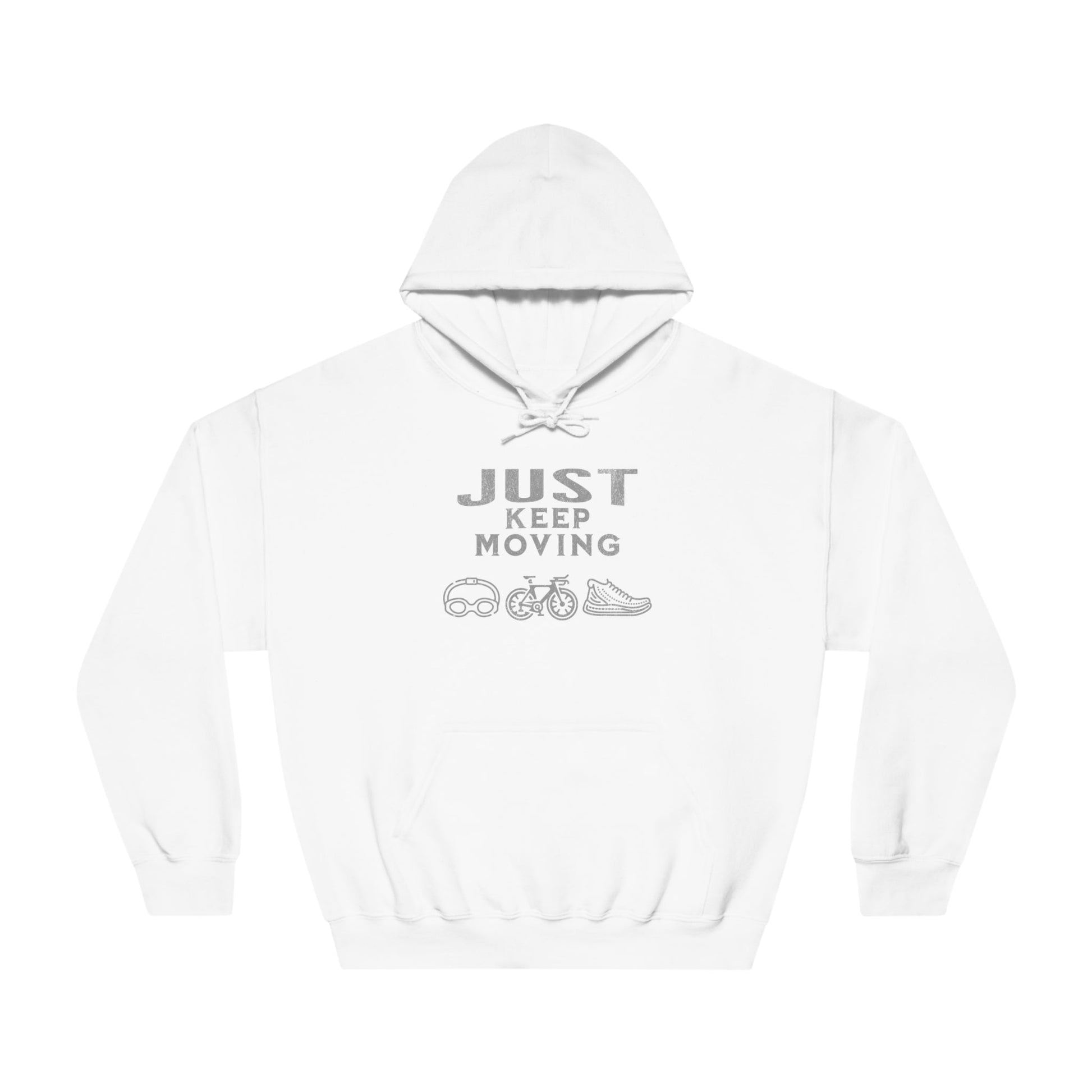 Triathlon - Just Keep Moving, All 3 Logos (Grey print) Hoodie - Unisex - Forward Gear Athletics