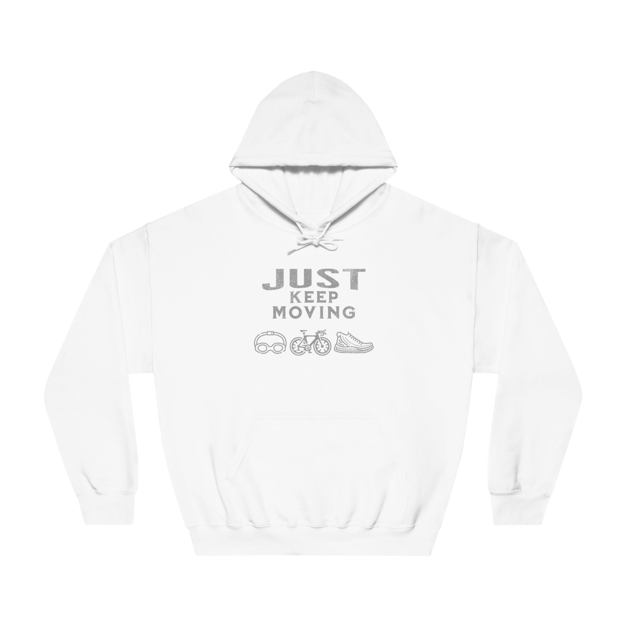 Triathlon - Just Keep Moving, All 3 Logos (Grey print) Hoodie - Unisex - Forward Gear Athletics