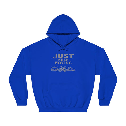 Triathlon - Just Keep Moving, All 3 Logos (Grey print) Hoodie - Unisex - Forward Gear Athletics