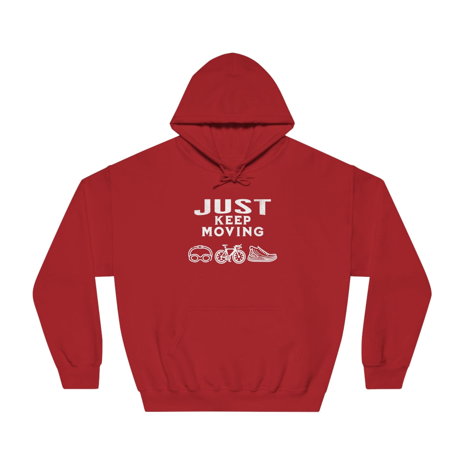 Triathlon - Just Keep Moving, All 3 Logos (White print) Hoodie - Unisex - Forward Gear Athletics