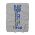 Triathlon Training - Vicious Cycle - Swim, Bike, Run, Nap, Eat - Sherpa Fleece Blanket - Forward Gear Athletics