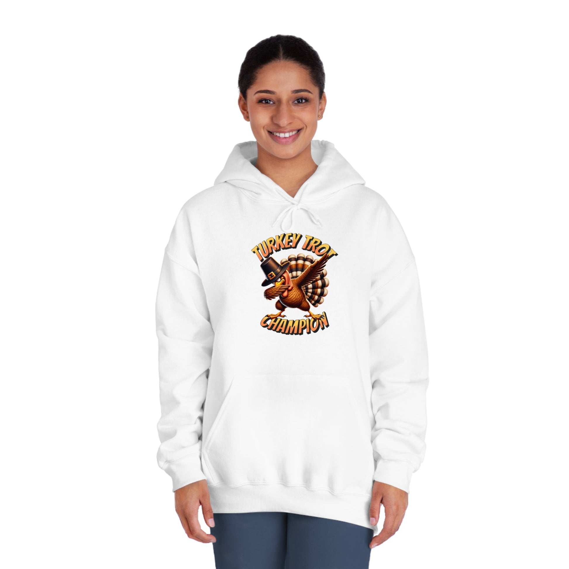 Turkey Trot Champion - Dabbing Turkey - Unisex DryBlend® Hooded Sweatshirt - Forward Gear Athletics