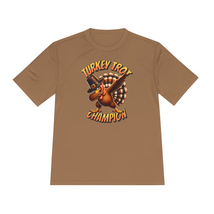 Turkey Trot Champion - Dabbing Turkey - Unisex Moisture Wicking Tee - Forward Gear Athletics