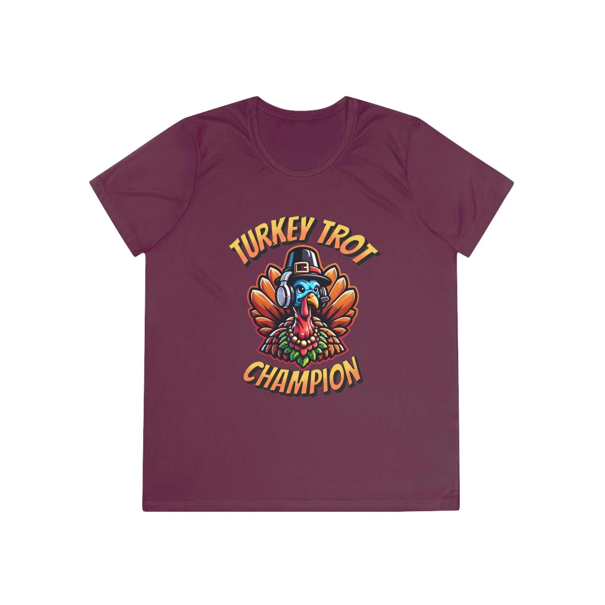 Turkey Trot Champion - Headphone Turkey - Ladies Competitor Tee - Forward Gear Athletics