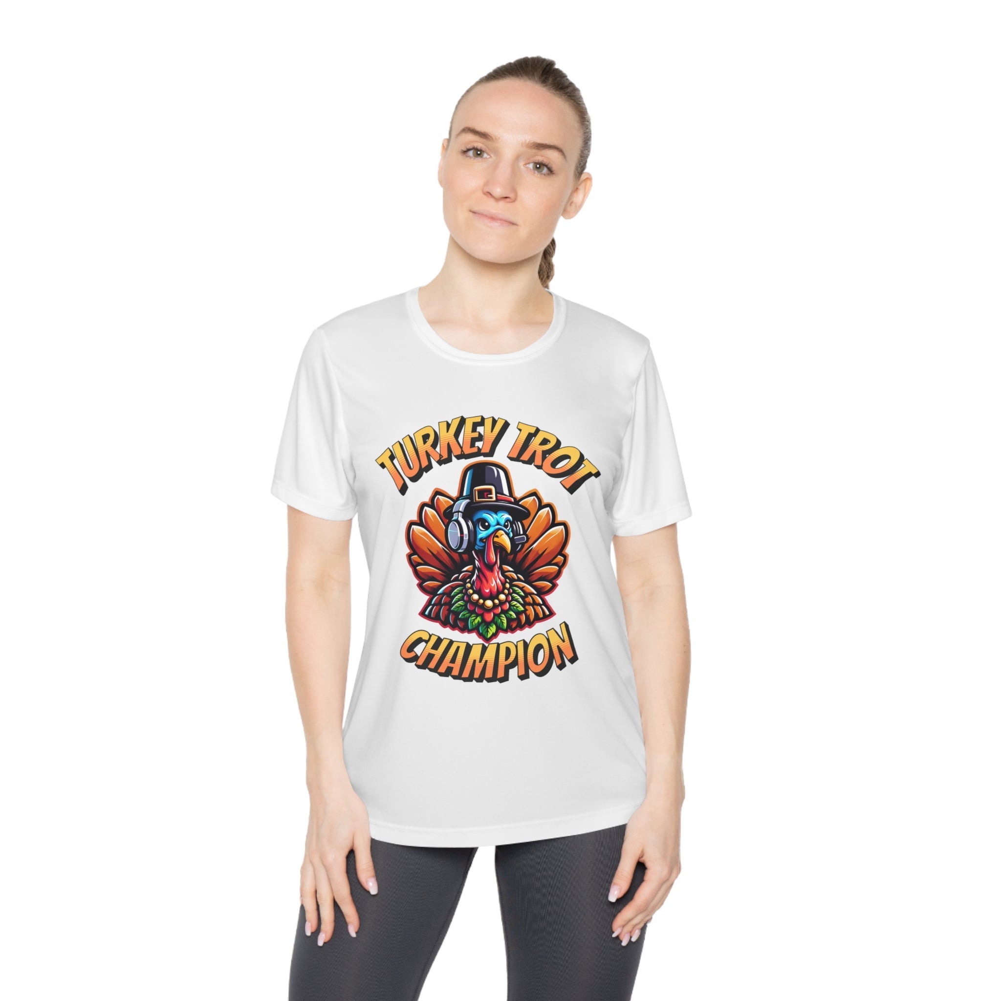 Turkey Trot Champion - Headphone Turkey - Ladies Competitor Tee - Forward Gear Athletics