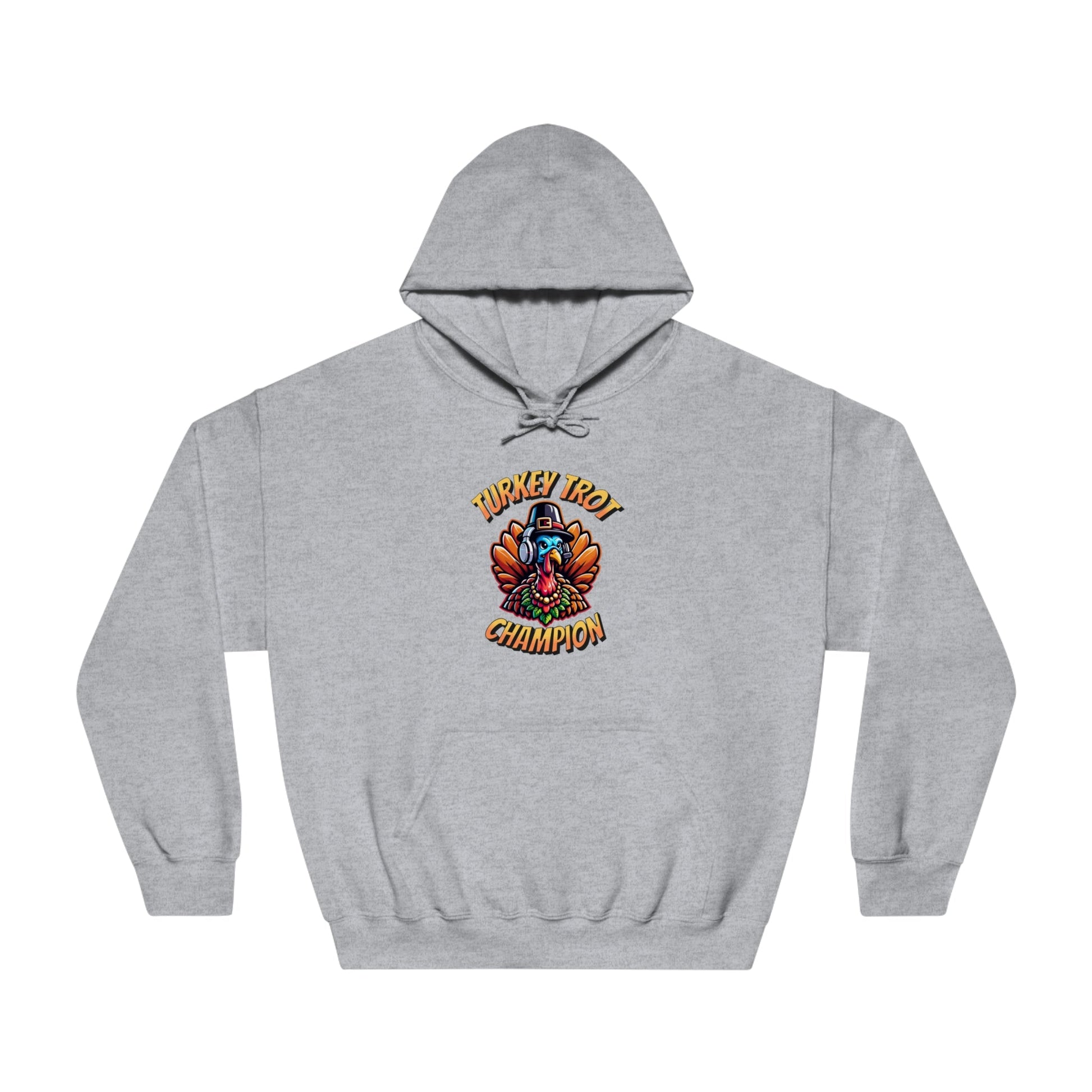 Turkey Trot Champion - Headphone Turkey - Unisex DryBlend® Hooded Sweatshirt - Forward Gear Athletics