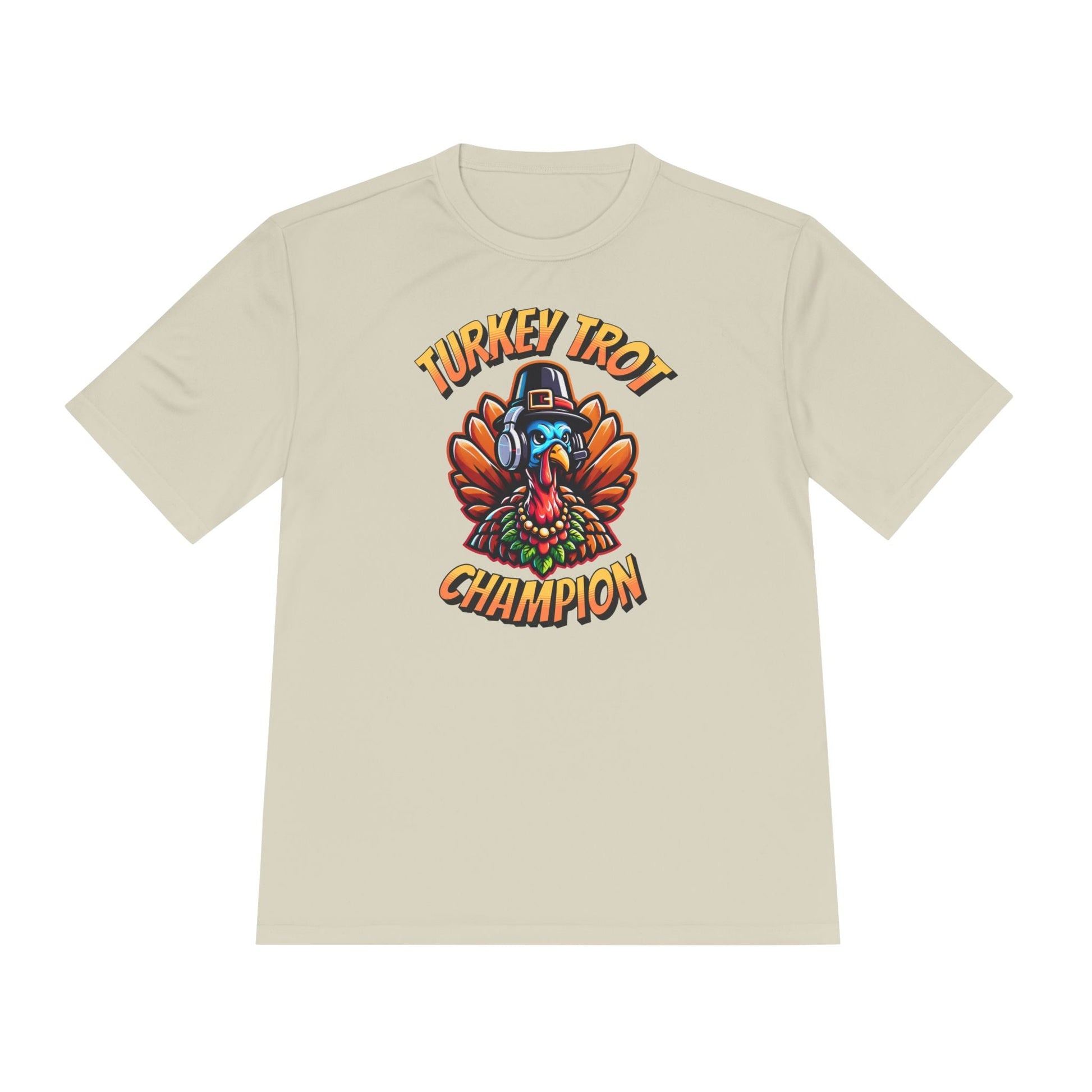 Turkey Trot Champion - Headphone Turkey - Unisex Moisture Wicking Tee - Forward Gear Athletics