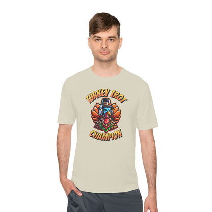 Turkey Trot Champion - Headphone Turkey - Unisex Moisture Wicking Tee - Forward Gear Athletics