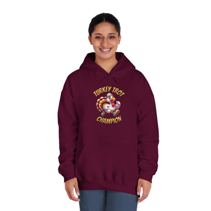 Turkey Trot Champion - Sprinting Turkey - Unisex DryBlend® Hooded Sweatshirt - Forward Gear Athletics