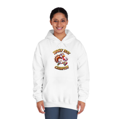 Turkey Trot Champion - Sprinting Turkey - Unisex DryBlend® Hooded Sweatshirt - Forward Gear Athletics