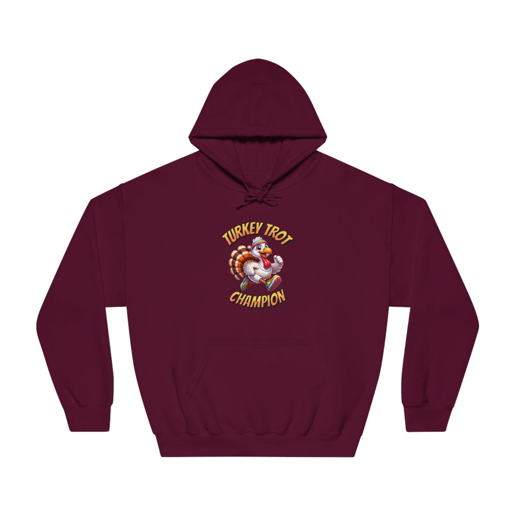 Turkey Trot Champion - Sprinting Turkey - Unisex DryBlend® Hooded Sweatshirt - Forward Gear Athletics