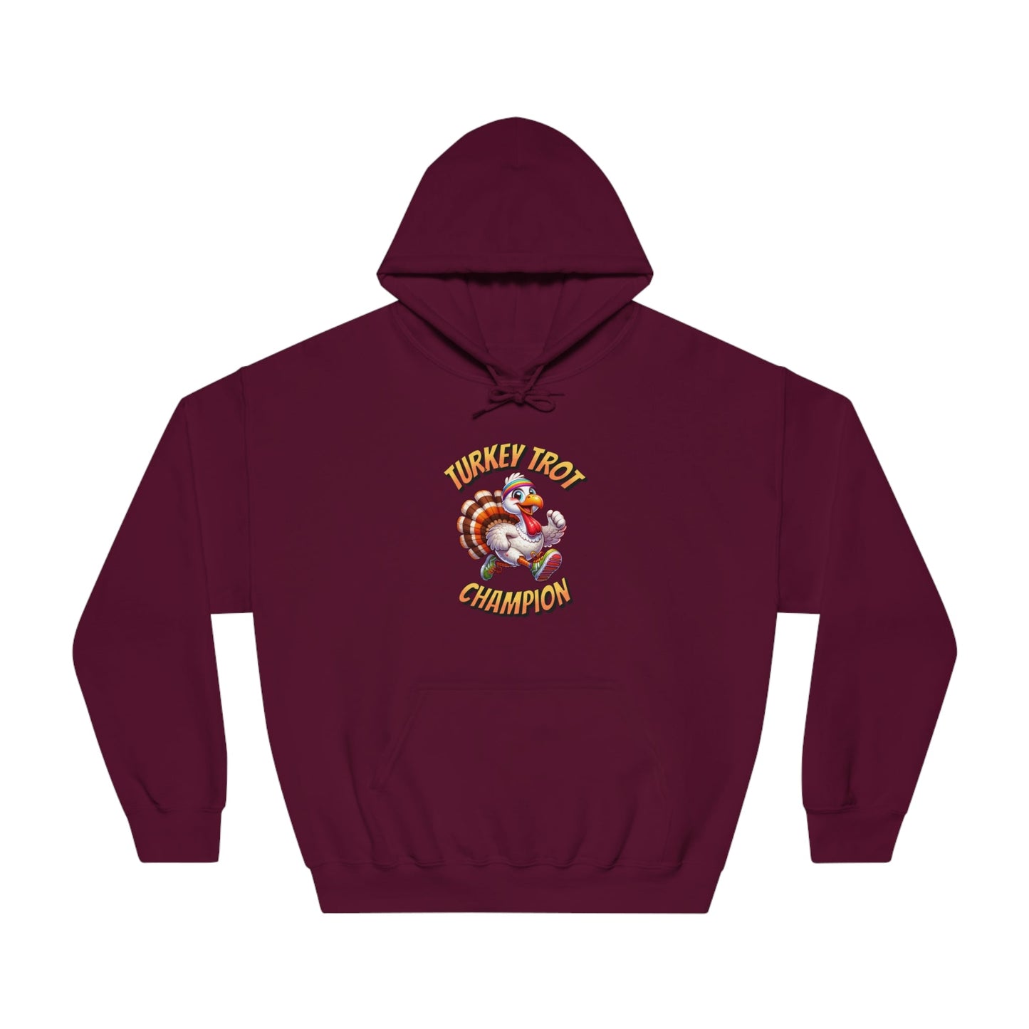 Turkey Trot Champion - Sprinting Turkey - Unisex DryBlend® Hooded Sweatshirt - Forward Gear Athletics