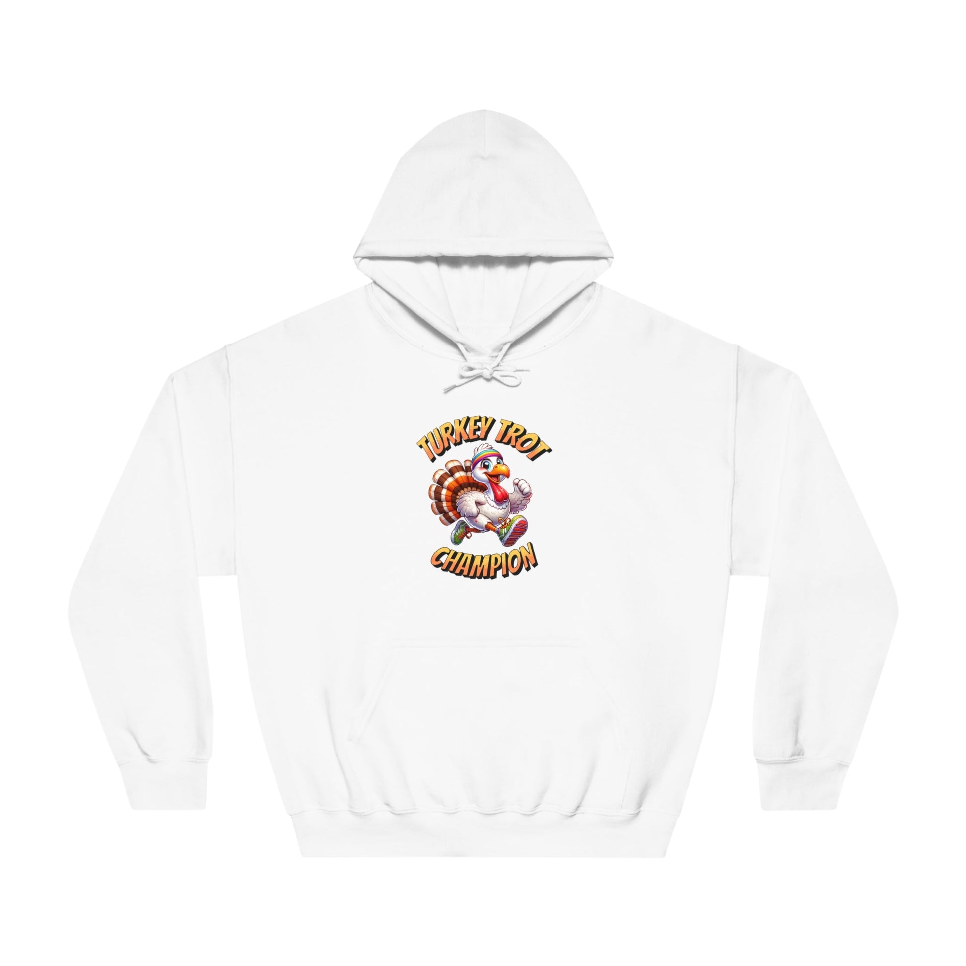 Turkey Trot Champion - Sprinting Turkey - Unisex DryBlend® Hooded Sweatshirt - Forward Gear Athletics