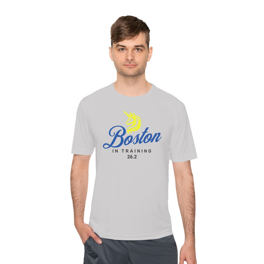Unicorn Boston Marathon - In Training - Unisex Moisture Wicking Tee - Forward Gear Athletics