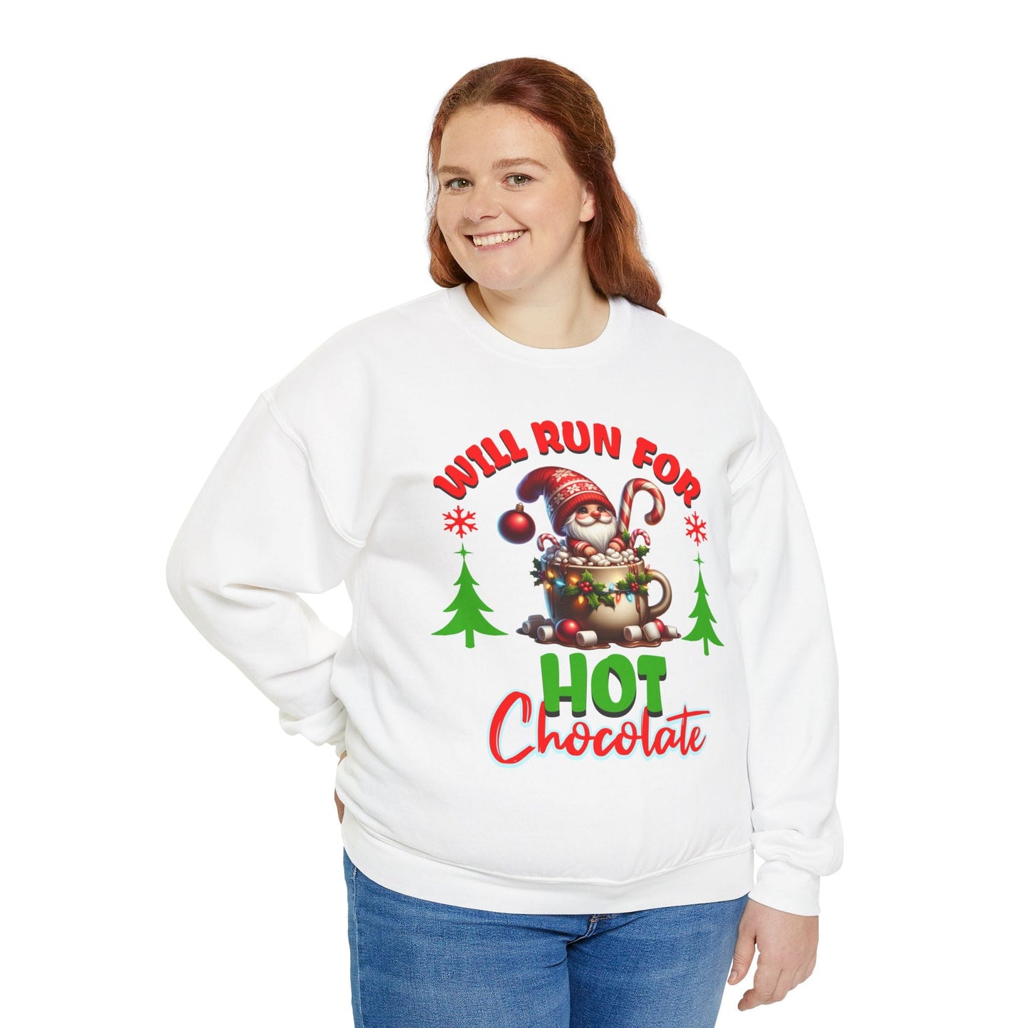 Will Run for Hot Chocolate - Unisex Crewneck Sweatshirt - Forward Gear Athletics