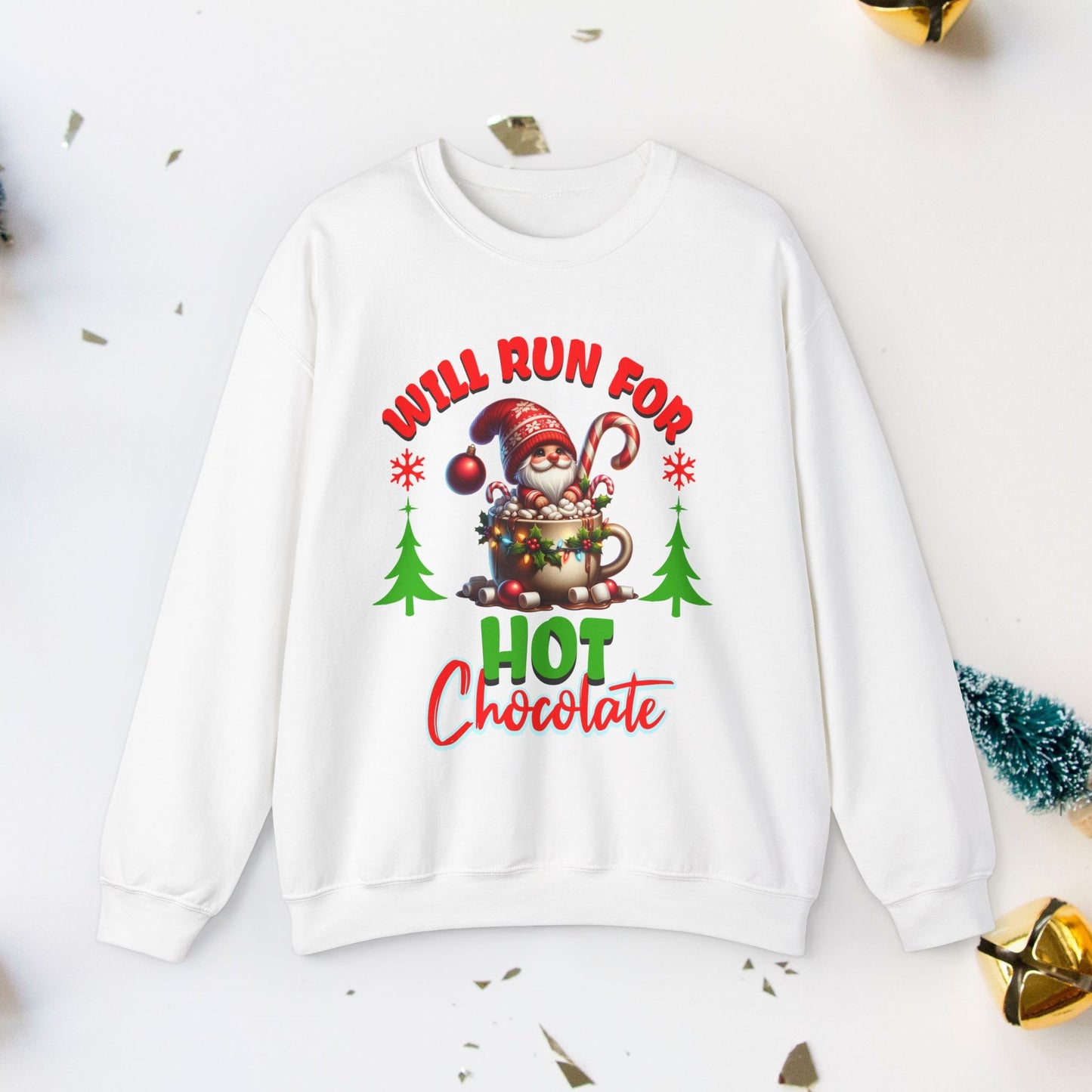 Will Run for Hot Chocolate - Unisex Crewneck Sweatshirt - Forward Gear Athletics