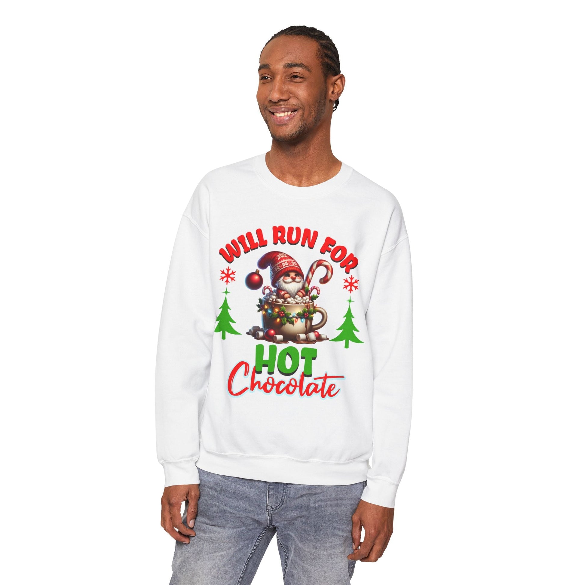 Will Run for Hot Chocolate - Unisex Crewneck Sweatshirt - Forward Gear Athletics