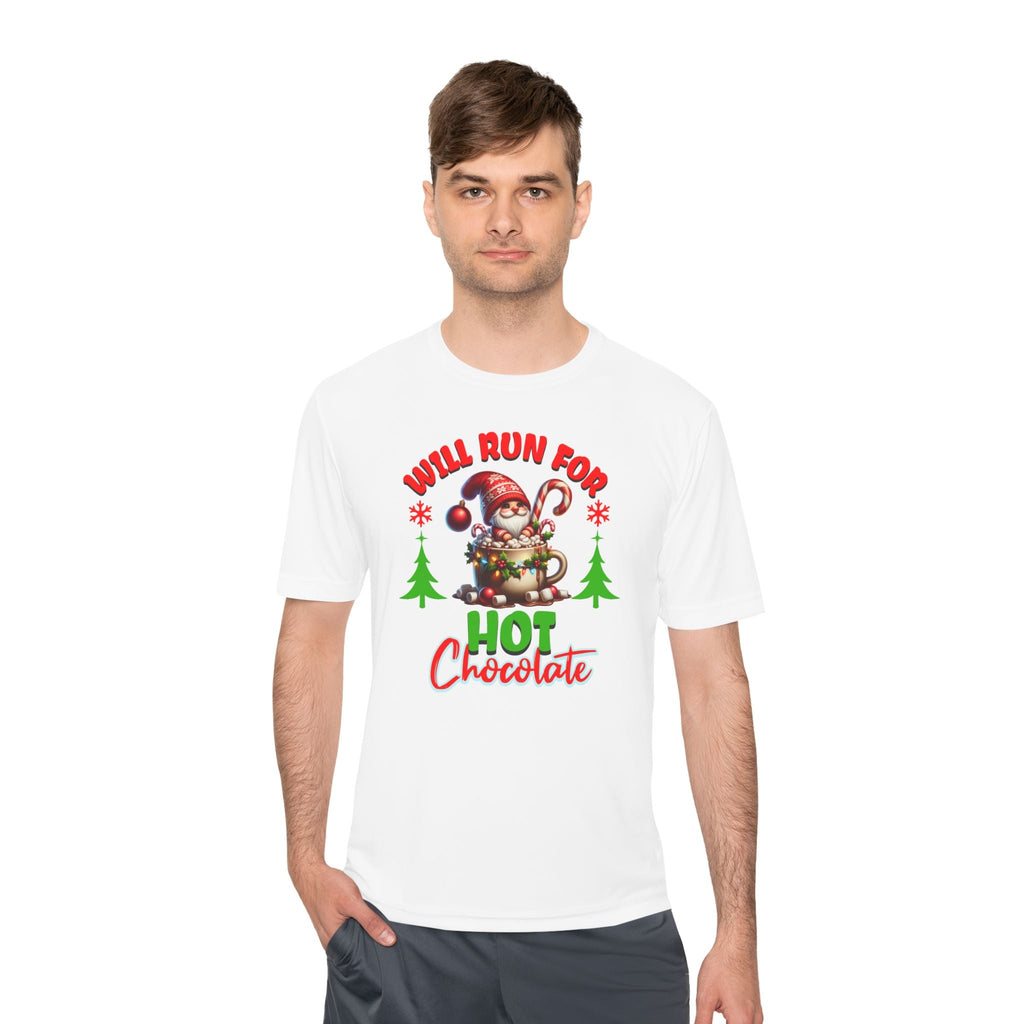 Will Run for Hot Chocolate - Unisex Moisture Wicking Tee - Forward Gear Athletics